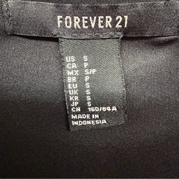 Forever 21 Black Metallic Ribbed V-Neck Mini Dress - Smalll - Picture 3 of 6